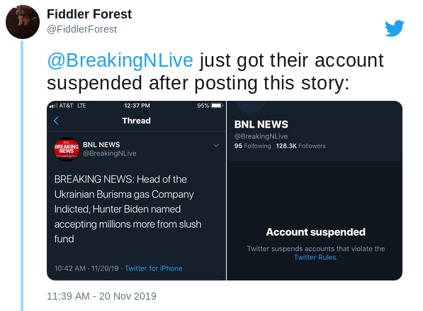BNL Tweeted Article: Gets Banned